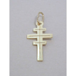 Zlatý gréckokatolícky kríž jemný gravír VDI039Z žlté zlato 14 karátov 585/1000 0,39g